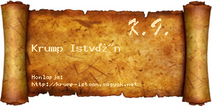 Krump István névjegykártya